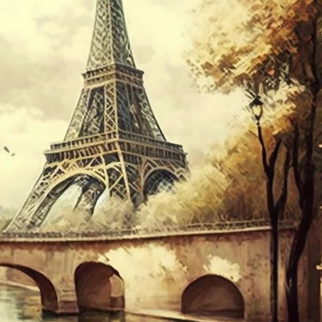 エッフェル塔の壁紙、フランスの壁画、ヴィンテージの壁アート、家の