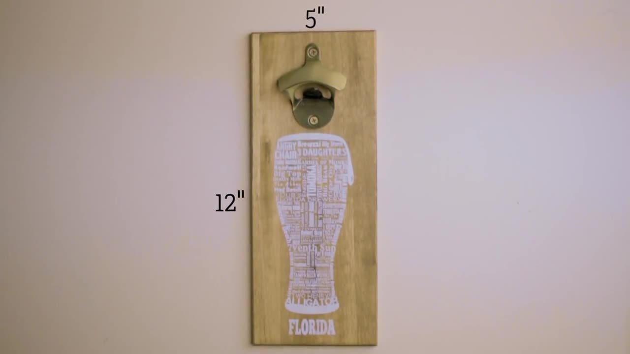 Rhode Island - Wall Mounted Bottle Opener with Cap Catcher