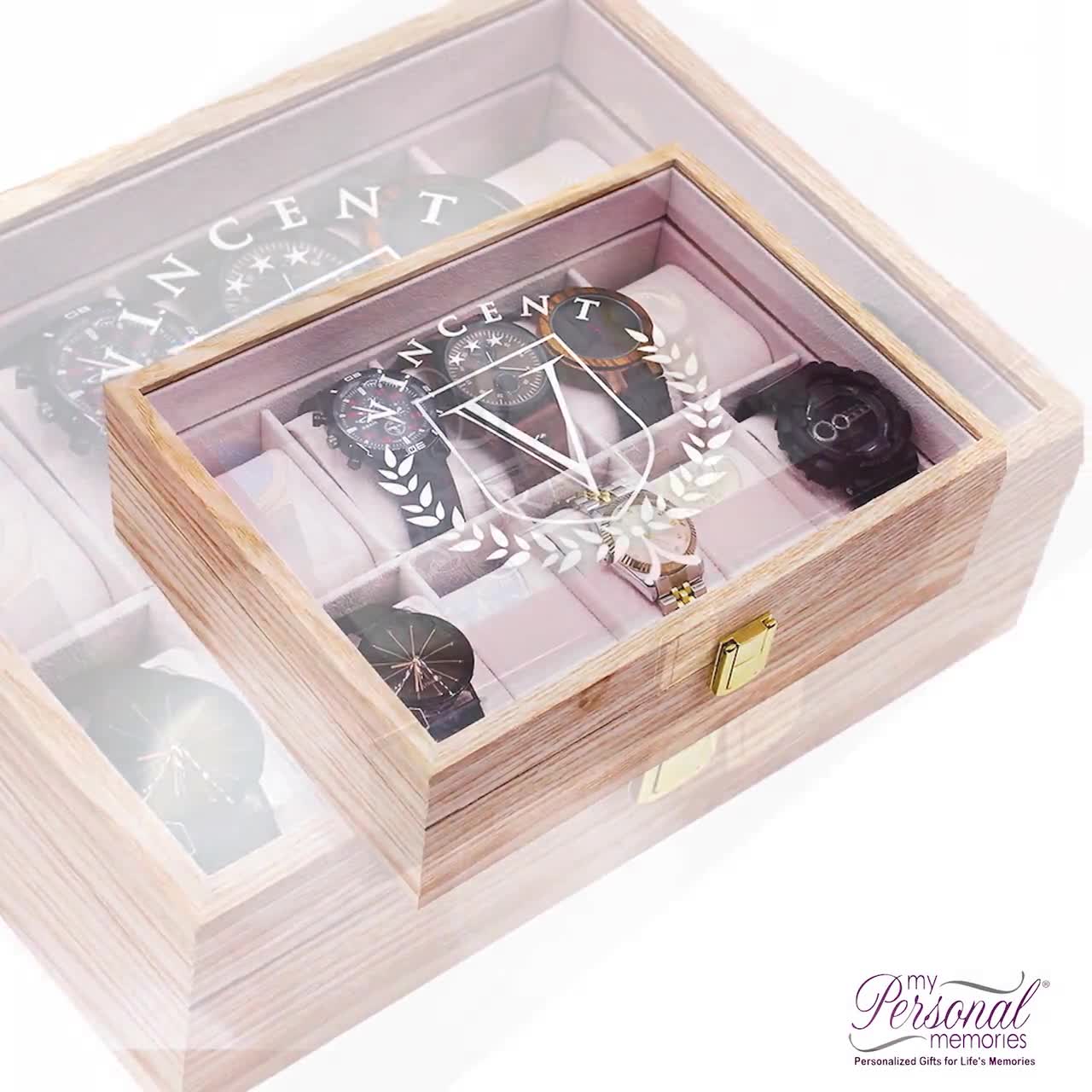 Customized 10 Watch Box Personalized 6 Watch Case Engraved 