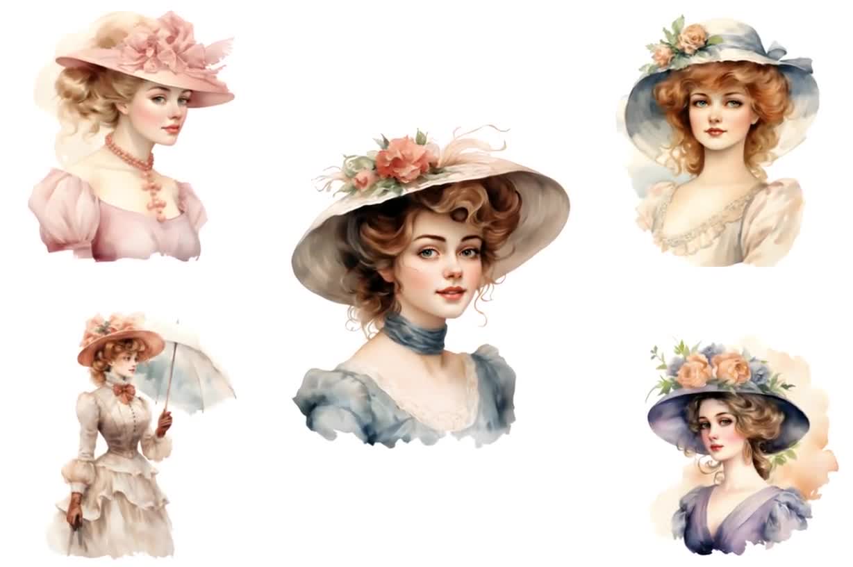 Vintage Victorian Lady Clipart Graphic by Creative Design 12