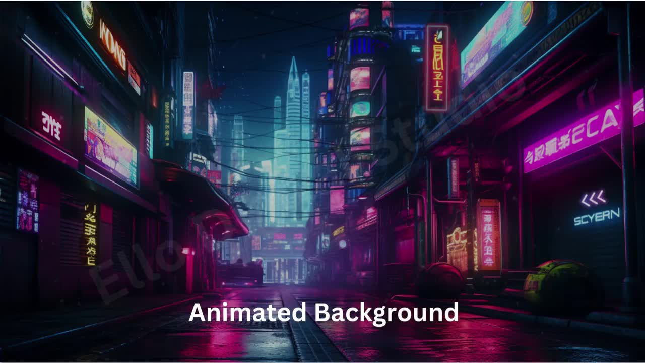 Cyberpunk Animated Vtuber Background for Stream Room, Futuristic Alley  Vtubers Background, Lofi Overlay, Twitch, Moving Wallpaper