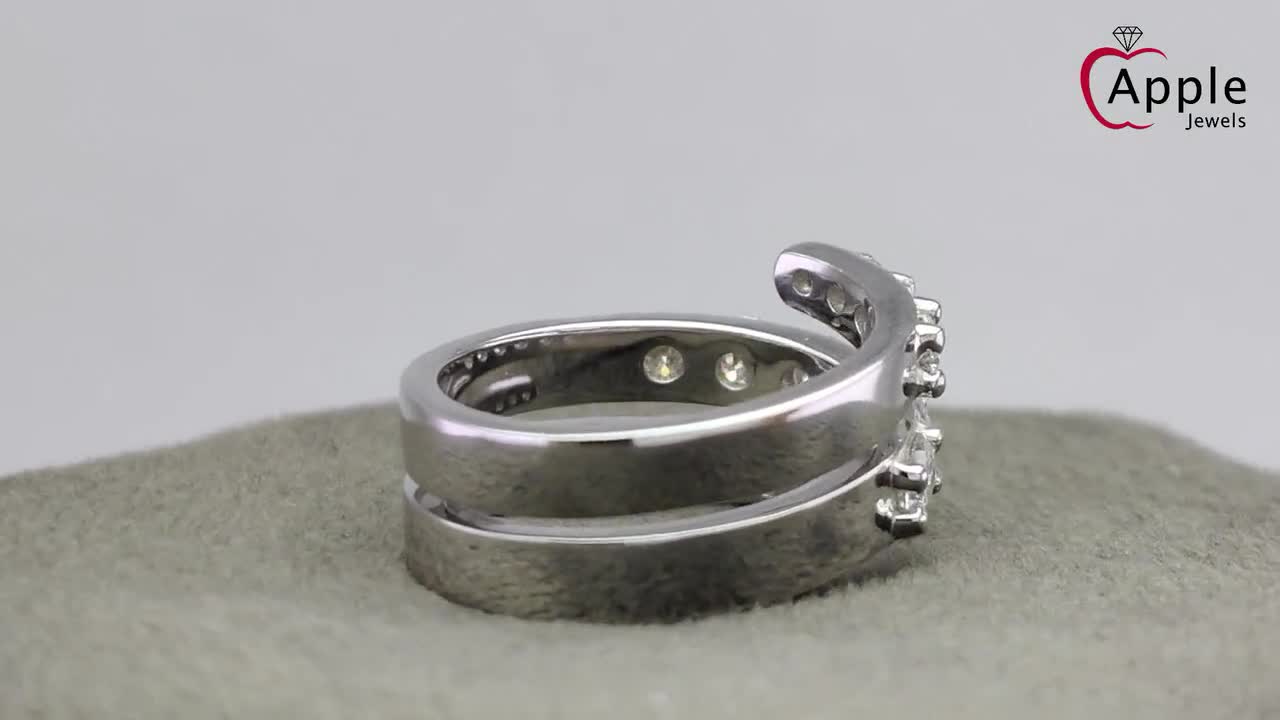 Spiral Diamond Styleシルバー925 スパイラルデザインリング Silver Spiral Diamond Ring, Wrap Spiral Ring, Finger Wrap