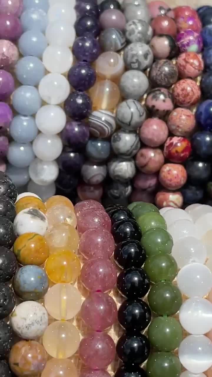 Gemstone Bracelets, Stretchy Beaded Bracelets, Energy