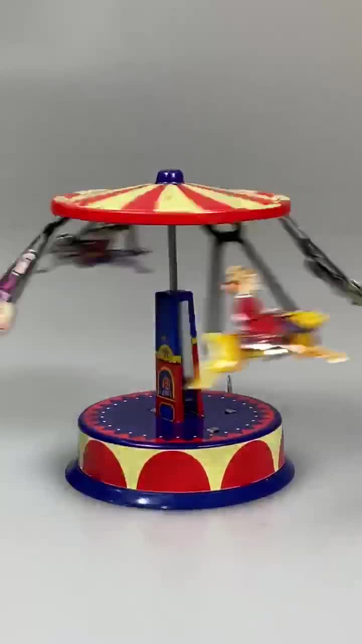 【当店一番人気】 Animal Carousel.vintage Collectible Retro Toy Tin up Wind その他