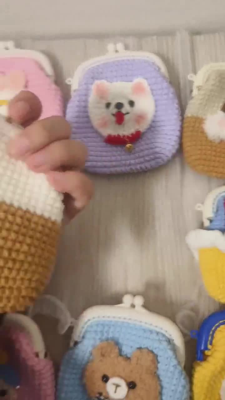 Set 3 Portamonete Peluche Animali Cartoon: Portachiavi, Pochette Per Cuffie, Regalo Bambine