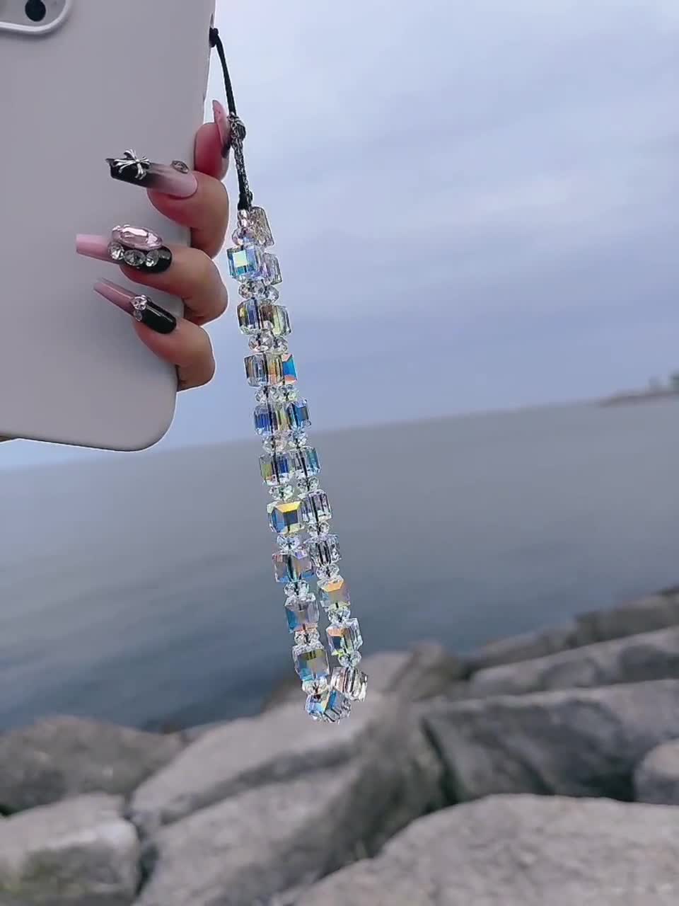 Swarovski 10mm Big Cube Crystal Phone Charm, Super Sparkly Swarovski 10mm Big Cube Crystal Phone Charm, Super Sparkly