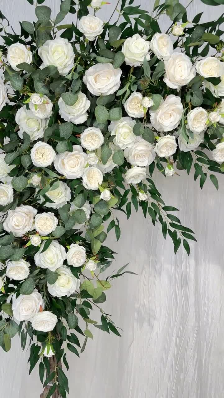 White Rose and Eucalyptus Flower Arch for Wedding, Wedding Swag, Wedding  Backdrop, Arbour Decor, Gazebo Flowers, Austin Rose, Garden Rose