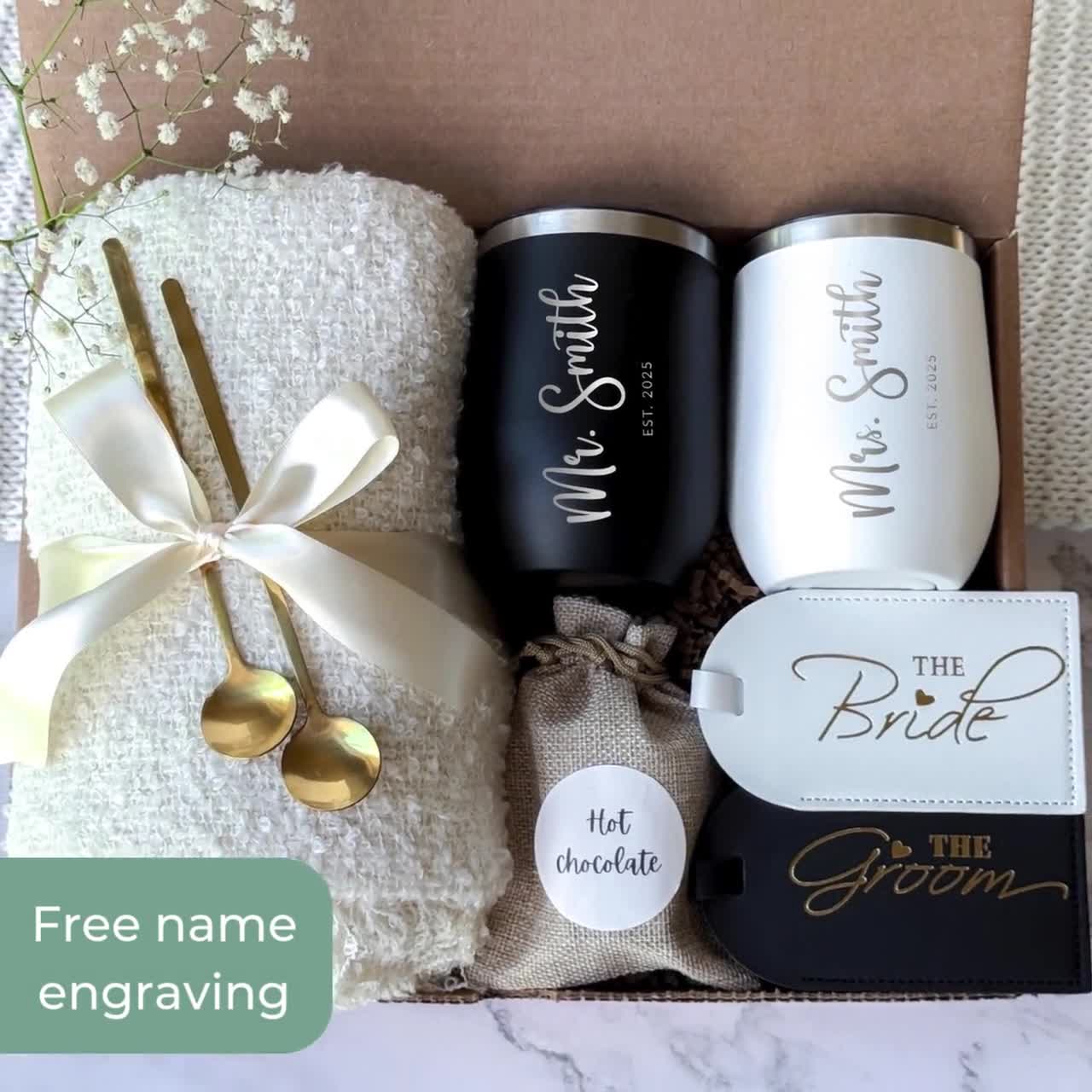 Personalized Wedding Gift, Engagement Gift Box, Custom Tumbler With Name  Engraving, Wedding Gift for Couple Unique, Mr and Mrs Gift, Hygge - Etsy, image size:1280x1280