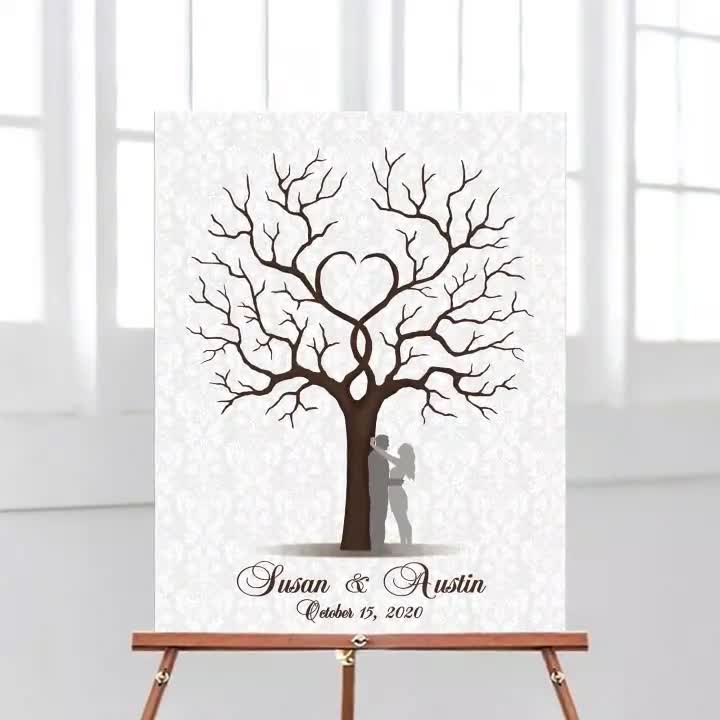 Customizable Thumbprint Tree Wedding Guest Book Alternative Weeping Willow Tree selling