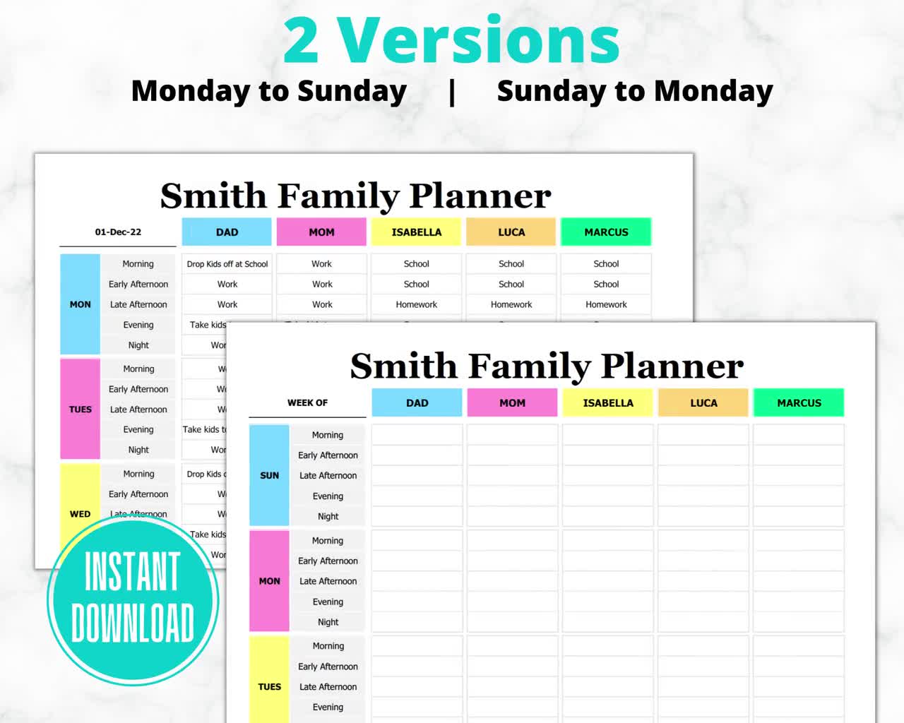 Mom Planner | Parent Planner | Family & Household Planner selling | Weekly Family Planner | Home Management Planner | Delicate Watercolor Greens