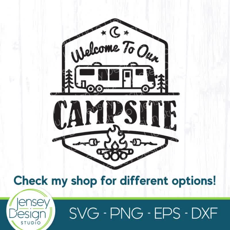 Free Camping SVG: Welcome to Our Campsite Camping Bucket » The Denver  Housewife