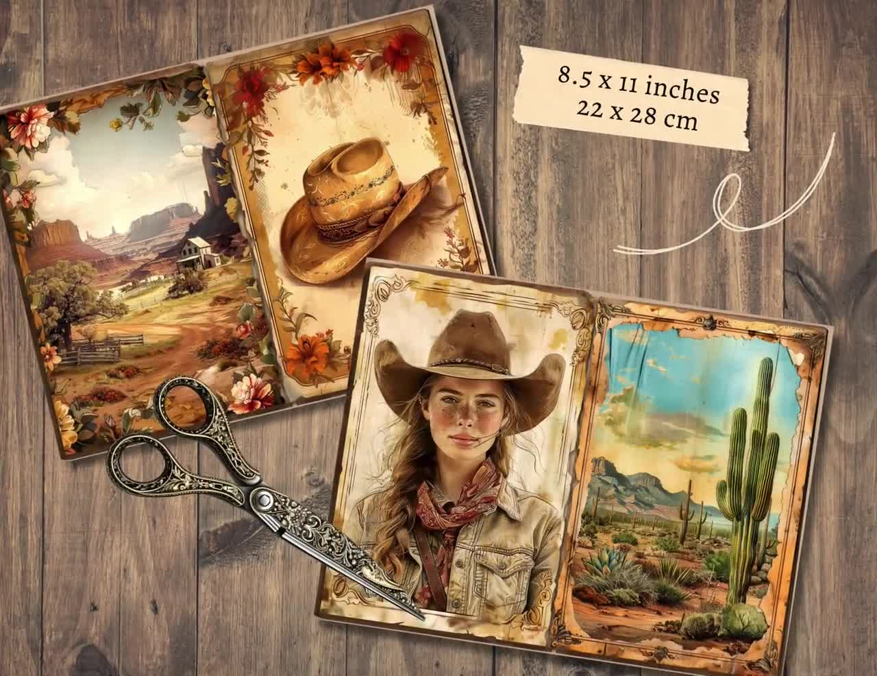 Lot De Coupons Tissu Seersucker 100% Coton - Motif Cowboy/cheval Western - Années 50 (USA)
