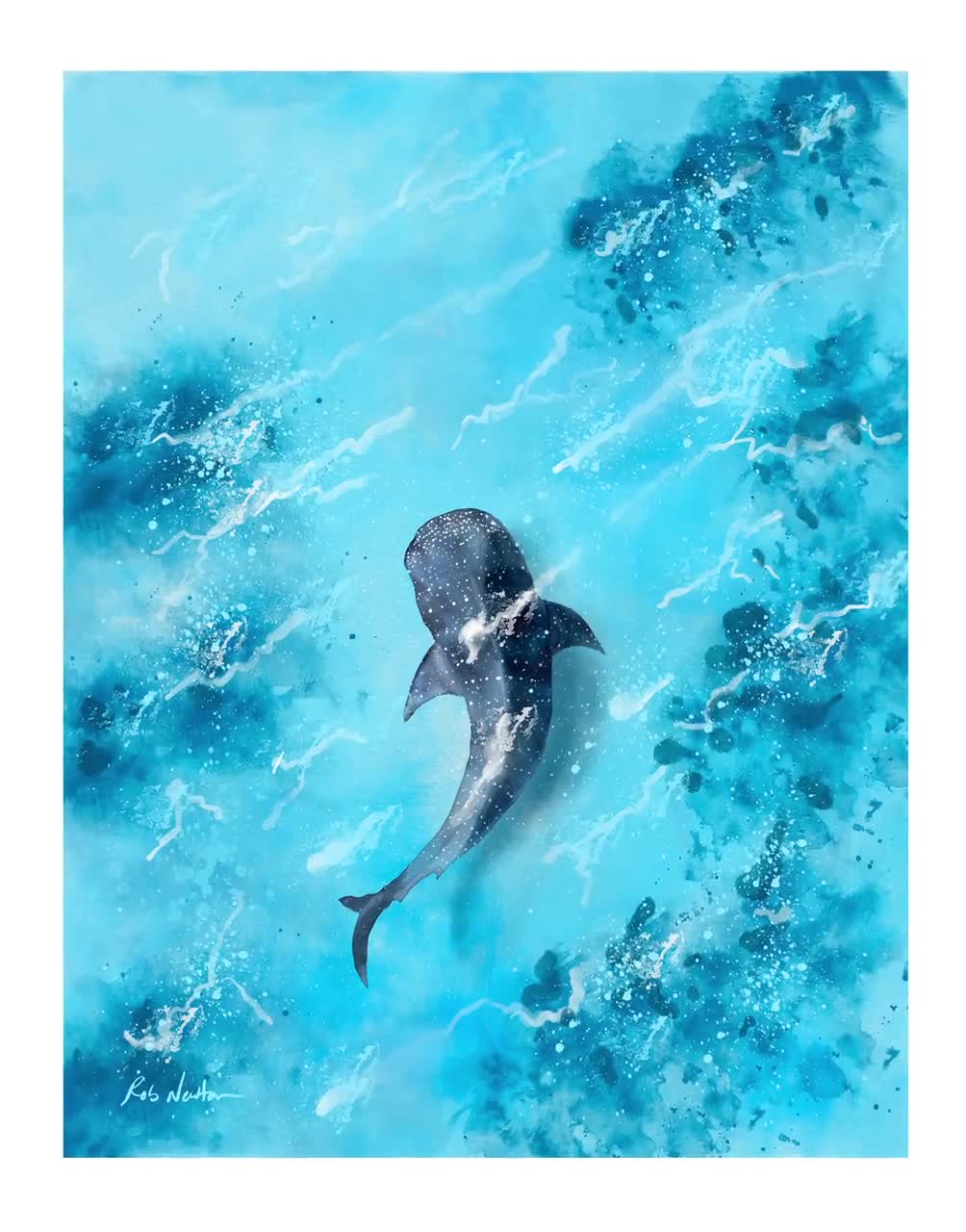 Whale Shark Reef Whale Shark Watercolor Canvas Print, Wall Art for Home or  Office, Whale Shark Decor Wall Art, Beach House Art -  UK