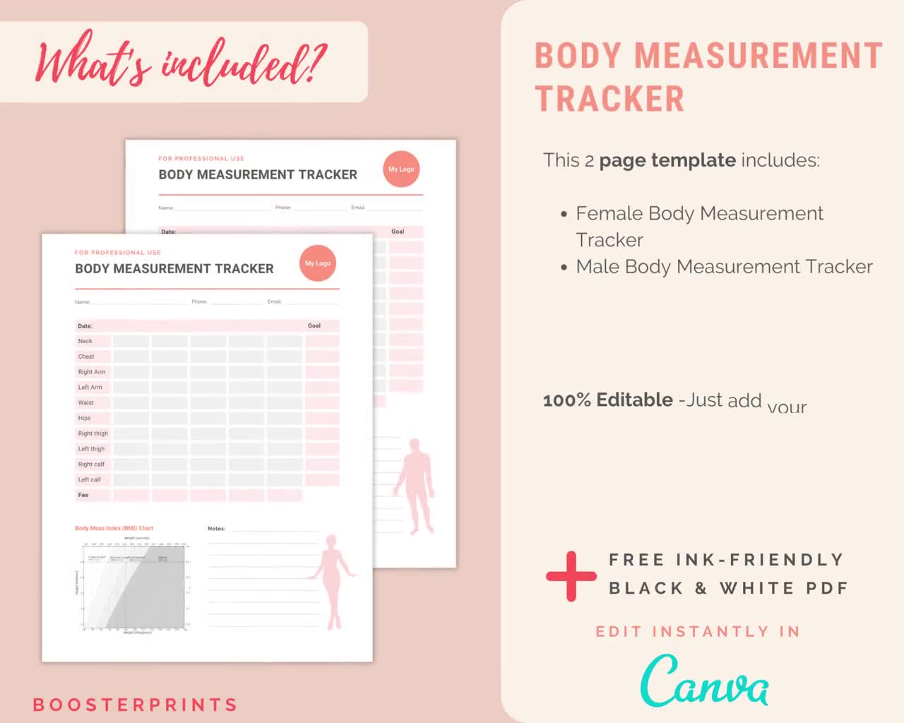 Body Measurement Tracker: Body Measurement Log ,Weight Loss Chart For Girls  & Women , Page 110, Size 8.5X11 Inch