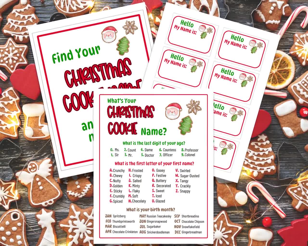 what-s-your-christmas-cookie-name-game-and-christmas-name-tags-printable-christmas-party-games-cookie-exchange-game-friendsmas-games-pdf-etsy for Free Printable Christmas Cookie Game What's Your Christmas Cookie Name Game and Christmas Name Tags, Printable Christmas Party Games, Cookie Exchange Game, Friendsmas Games, PDF - Etsy for Free Printable Christmas Cookie Game