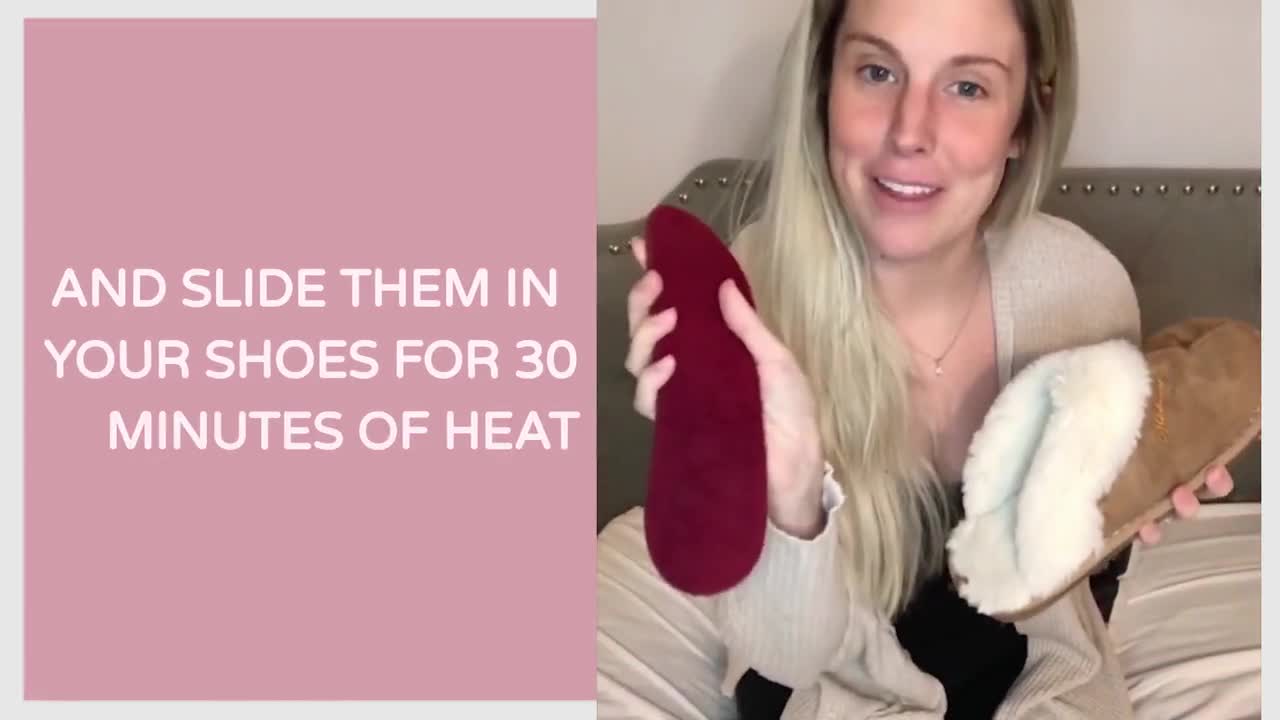 Plantillas calefactables para calentar zapatos, calentadores de pies y  dedos para invierno, plantillas para microondas para mujer, recalentables y
