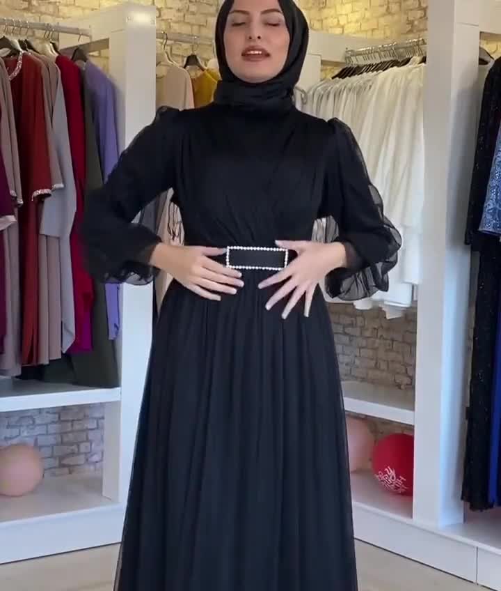 Islamic Clothing / Bridesmaid / Stone Detail Dress / Wedding Dress / Jilbab  / Muslim / Stylish / Arabic / Suit / Modest / Maxi Tulle Dress 