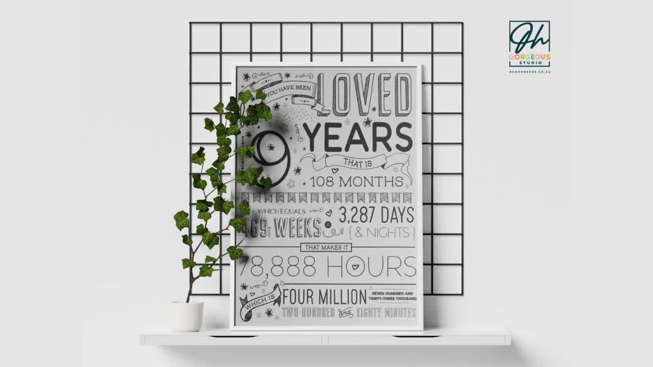 Sei stato amato per 4 anni / 4th Birthday Wall Art, Idea regalo 4 anni,  Digital Wall Art Kids, Download stampabile, Compleanno stampabile -   Italia