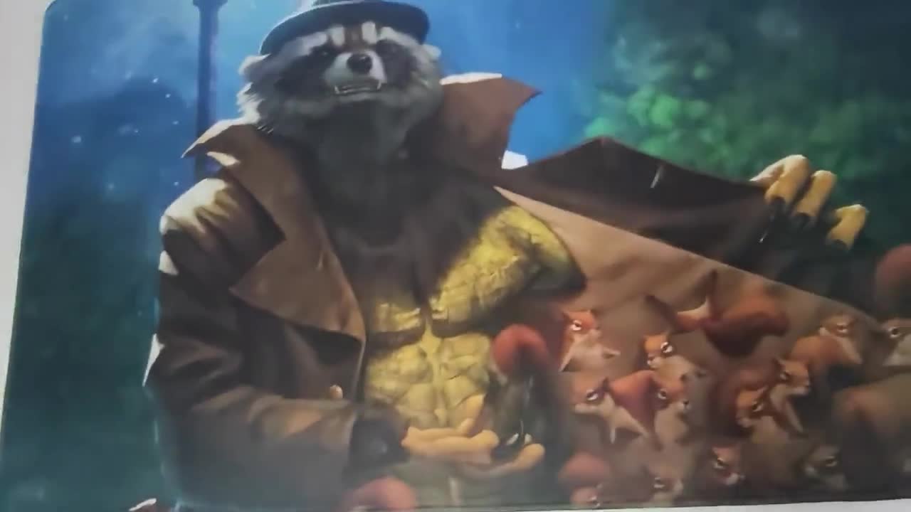Funny MTG Playmat : Squirrel Mobster | Stitched Edges Extra Thick