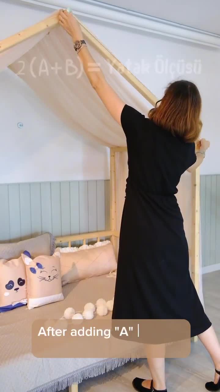 Powder Montessori Bed Canopy, Kids Bed Canopy, Montessori Bed Curtains,  Kids Room Decor, Mosquito Net for Bed Nursery, Tulle Canopy