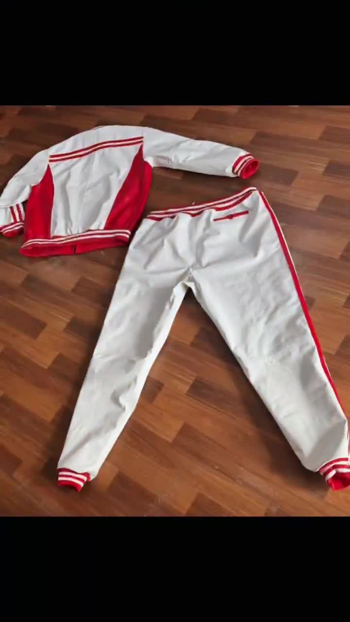 Geniune Leder Trainingsanzug - Jogging-Stil Herren Brayden Geniune Leder Trainingsanzug - Olivgrüner Sweatsuit - Geschenk für Männer video poster