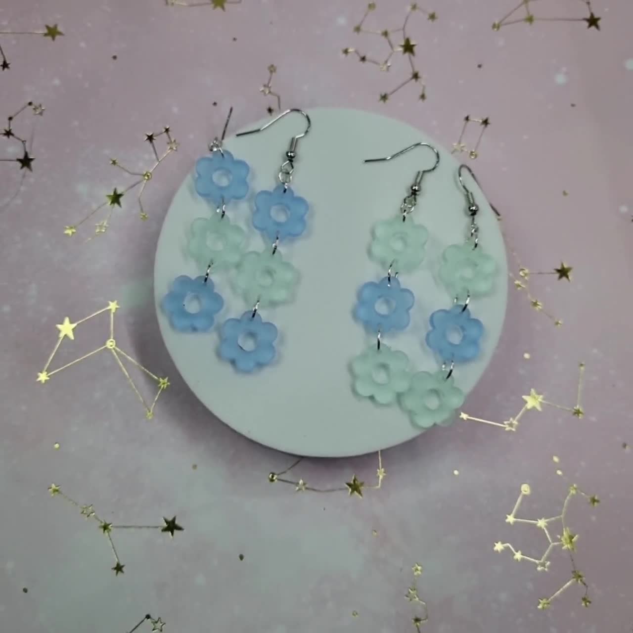 4 Paia Di Orecchini Pendenti Fiore Bohémien PHOGARY – Stile Anni '60 E '70 In Acrilico E Resina – Accessori Hippie Per Ragazze