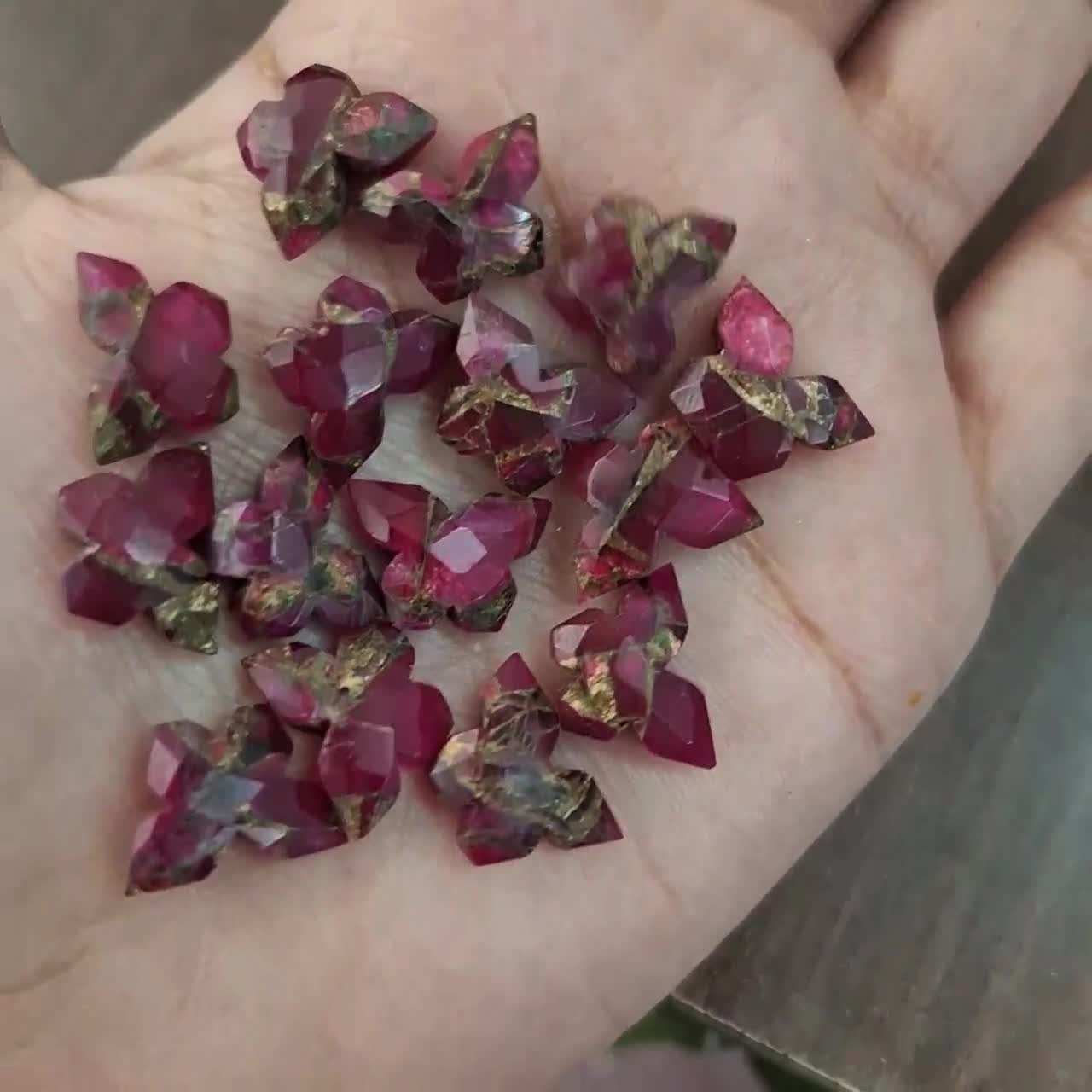 Bracciale Con Perline E Pietre Preziose Rondelle Sfaccettate In Rubino - Foto 9