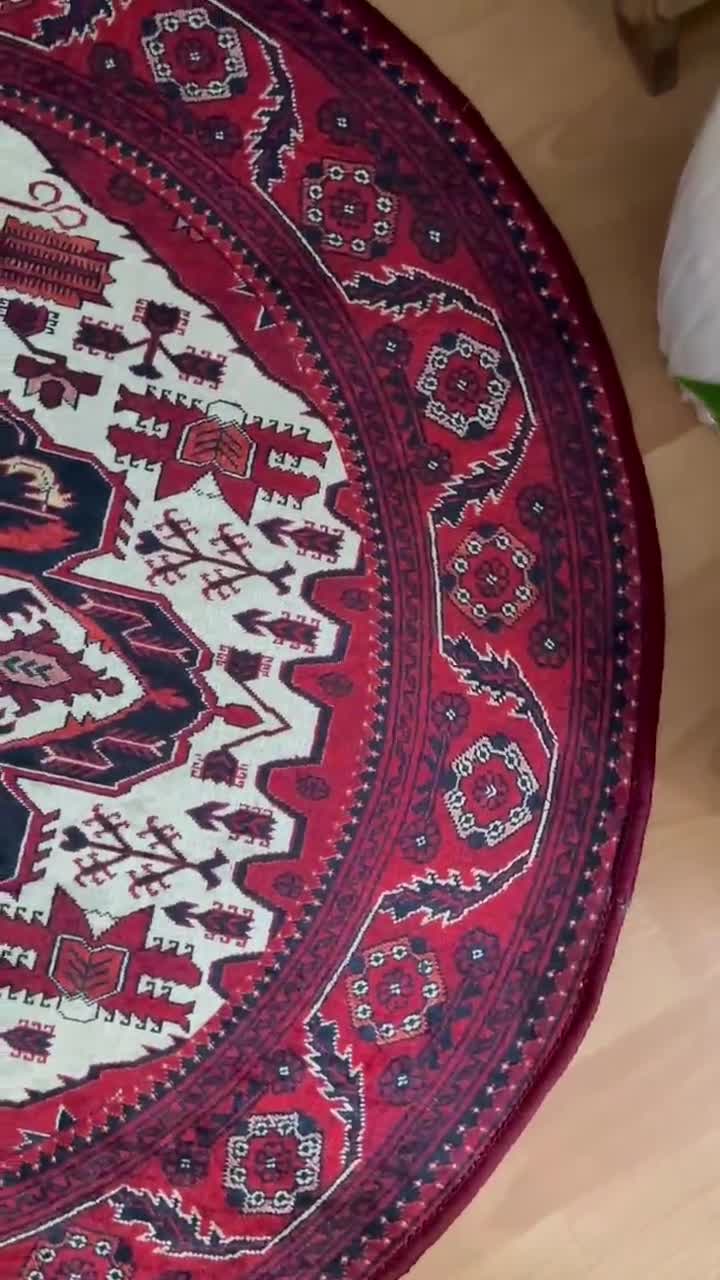 ROUND112cm\"Clockwork”ViNTAGE TURKiSH RUG ROUND112cm