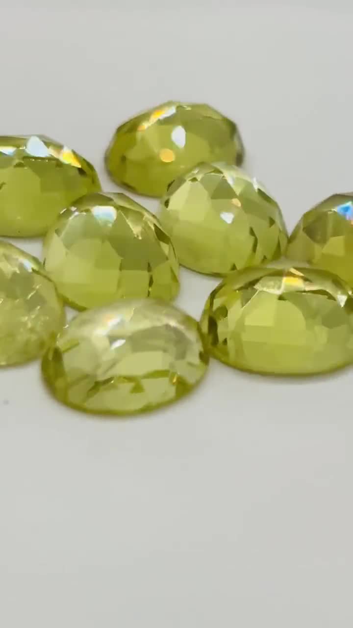 レモンクォーツ 10 x 12 MM ラウンド ローズカット - 4 個パック - AAA