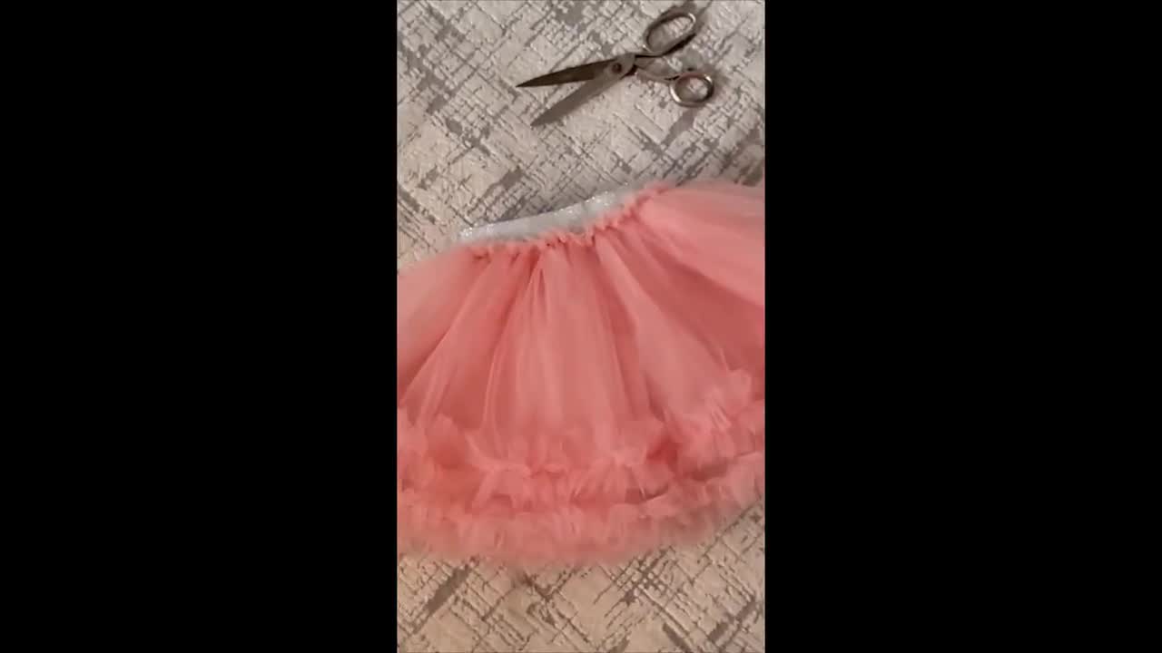 Peach Tutu Skirt for Baby Girls – 1st Birthday Outfit – Birthday Photo Prop – Handmade Tulle Skirt – Baby Shower Gift. video poster