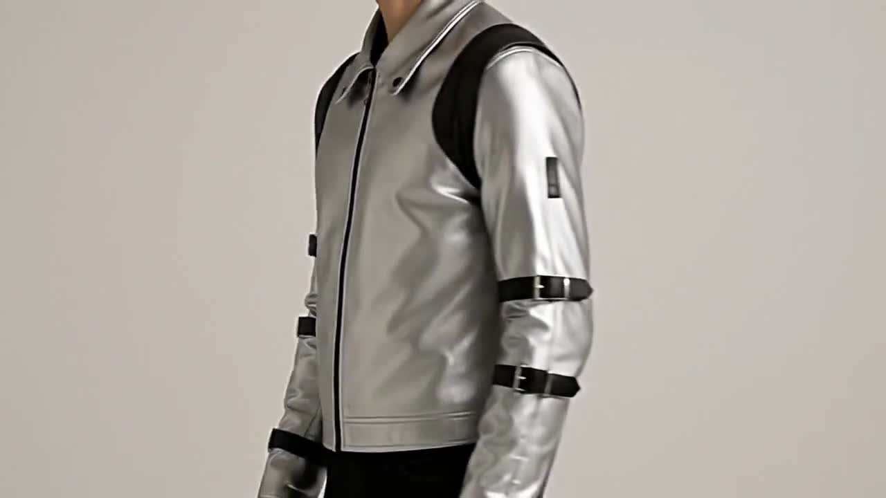 MJ マイケル・ジャクソン BAD ツアージャケット：シルバーシャイン