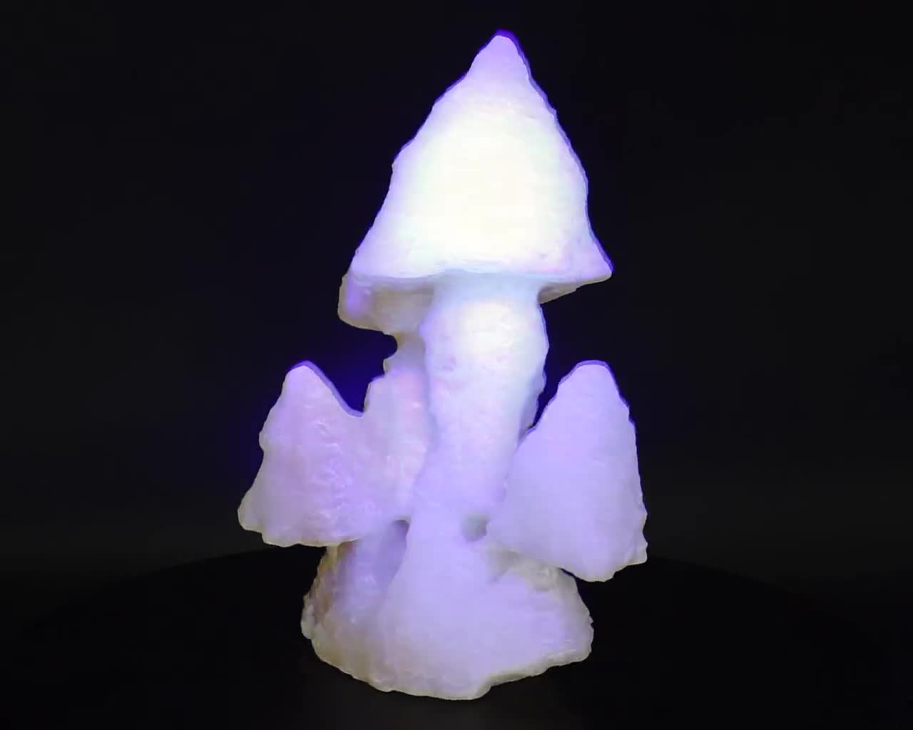 UV-reactieve X-Large witte paddenstoel calciet stalactiet Wenshan-mijn Yunnan video poster