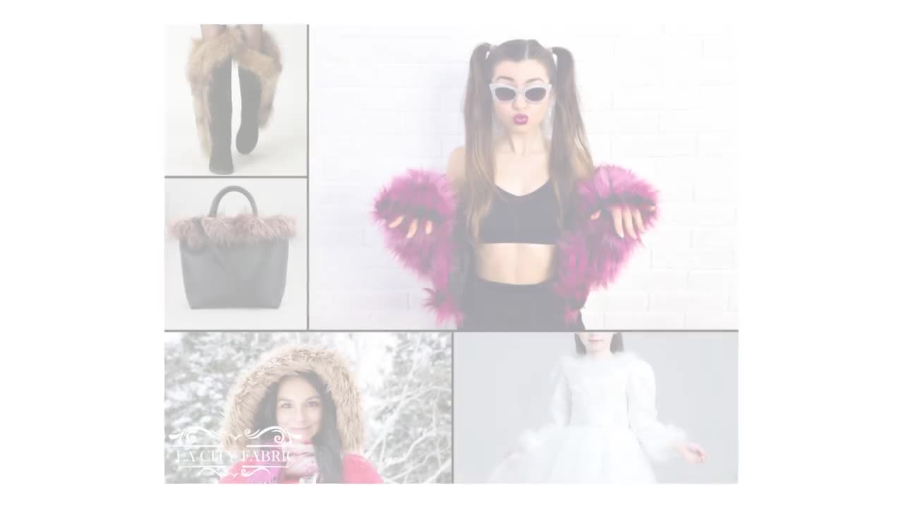 Ribbon White Faux Fur Fabric by the Strips Ribbon | Animal Fake