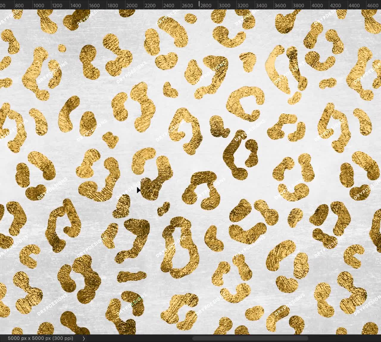 Gold Glitter Leopard Print Seamless Background Pattern — drypdesigns