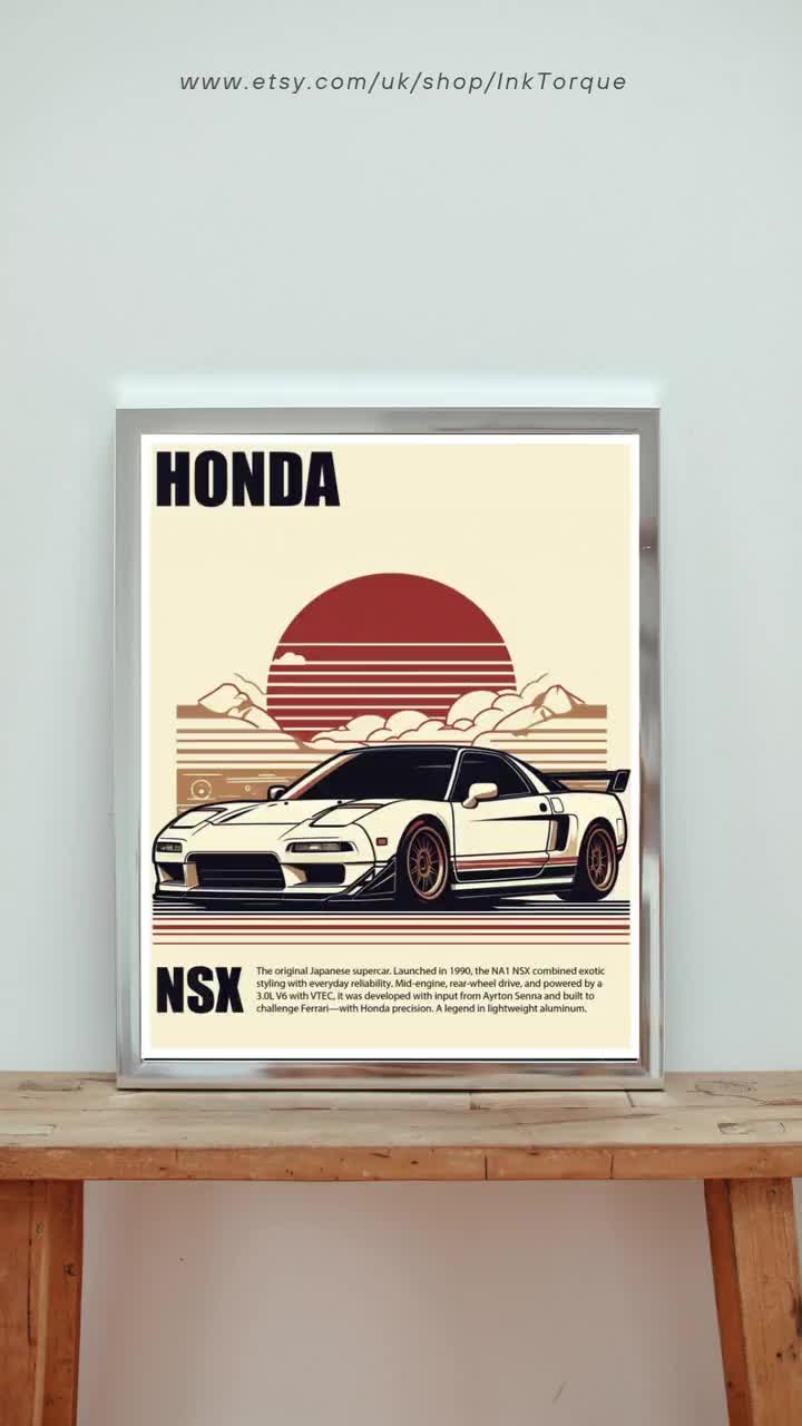 Mazda RX-7 Sunset Poster: Minimalist JDM Car Art (digital Download