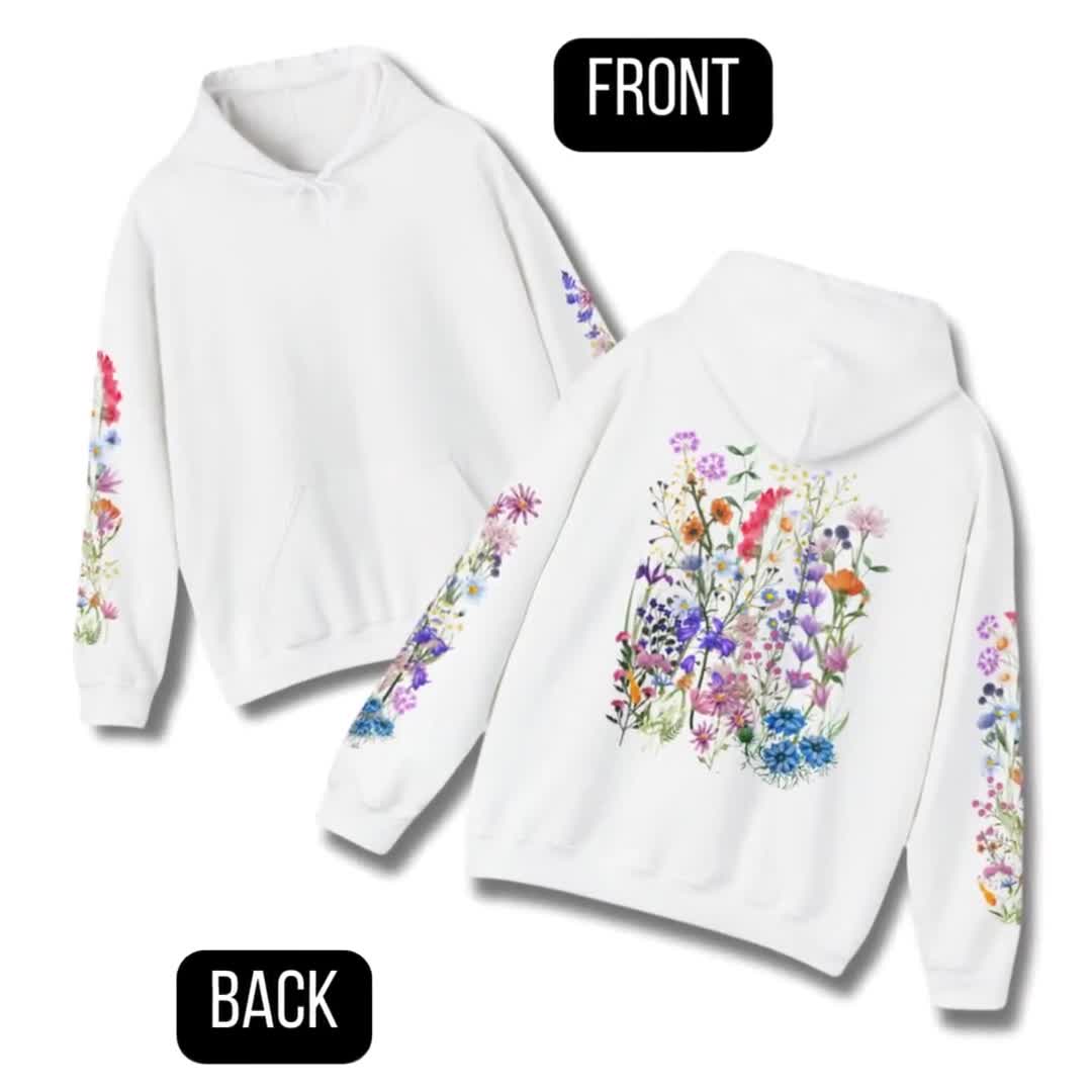【GRAVER】24FW★ White Flower Dot Color Matching Hoodie GRAVER】24FW☆ White Flower Dot Color Matching Hoodie
