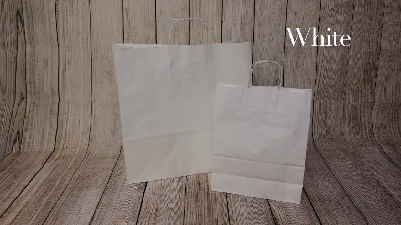 250 Pack White Kraft Paper Bag With Twisted Handle ( online 5.25x 3.25 x 8.375)