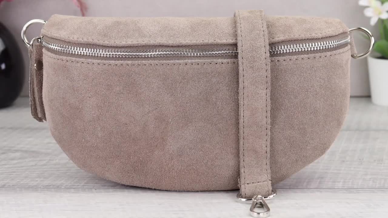 Borsa da donna in pelle scamosciata con cinturini fantasia, marsupio da donna in pelle scamosciata, borsa a tracolla in pelle scamosciata, borsa a tracolla in pelle scamosciata - Italia