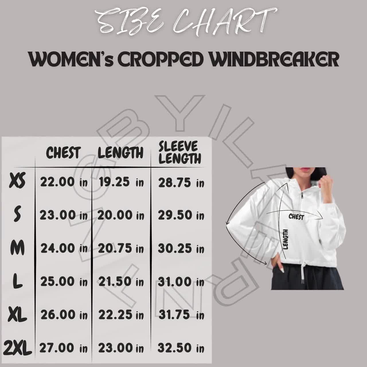 ウィンドブレーカーのサイズ表 | オールオーバープリントレディース