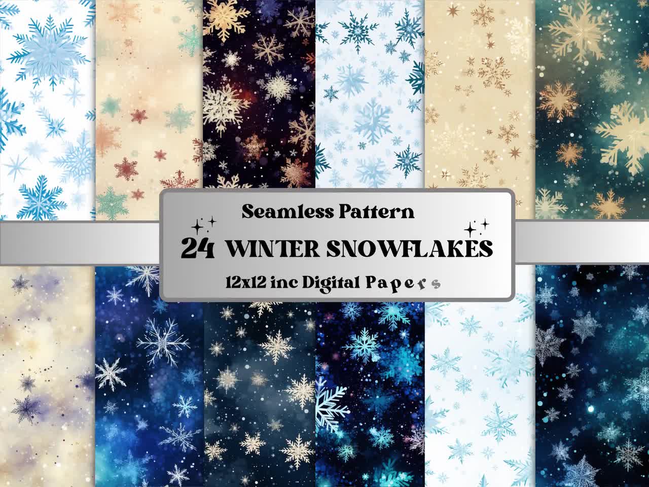 24 Sheets Patterned Papers For Crafts Winter Christmas Theme Scrapbook Paper