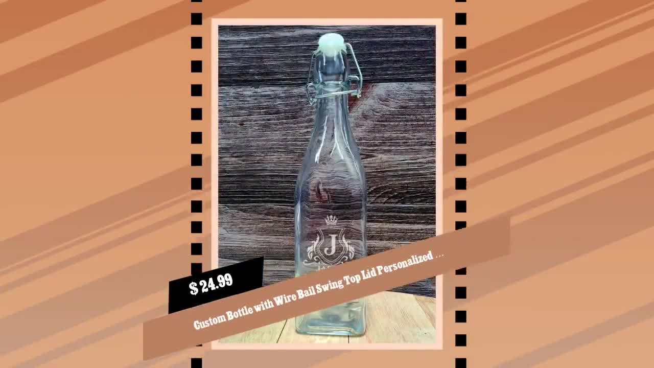 Libbey Clear Bottle w/ Flip-Top Wire Lid 12 oz.