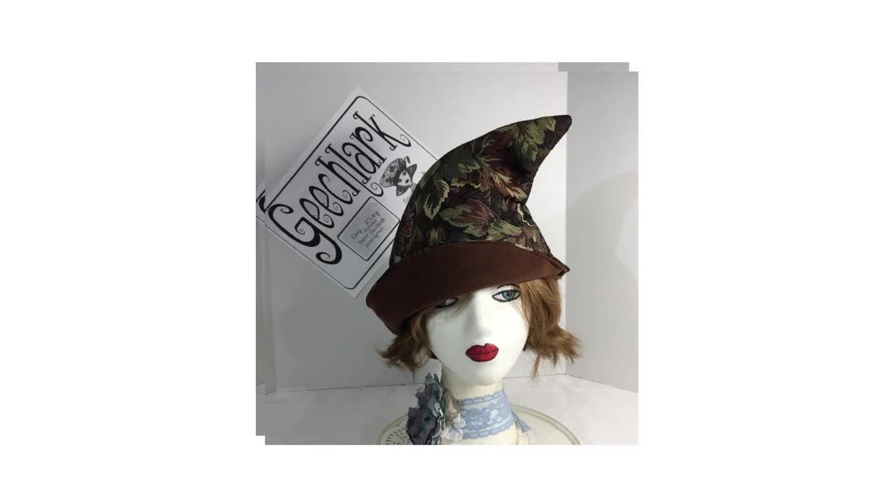 Modern hedge witch hats, selling gnomes, goblins, wizards