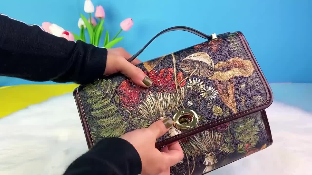 Alice in Wonderland Vegan Leather Handbag: Gothic Boho Witchcore