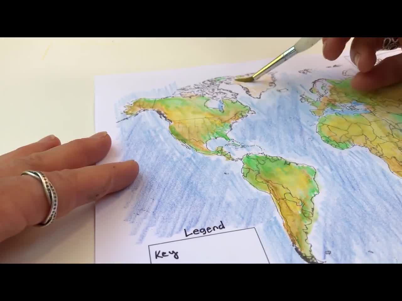 世界地図の塗り絵 | 白黒地図 | 国の輪郭 | ラベルなしの地図