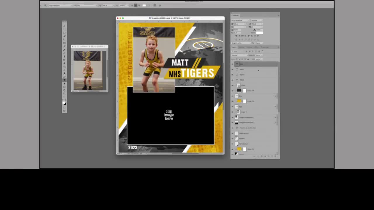WRESTLING PACK D | Adobe Photoshop Memory Mate Digital Template | Sports Photoshop Template for Teams & Individuals | Digital File Only video poster