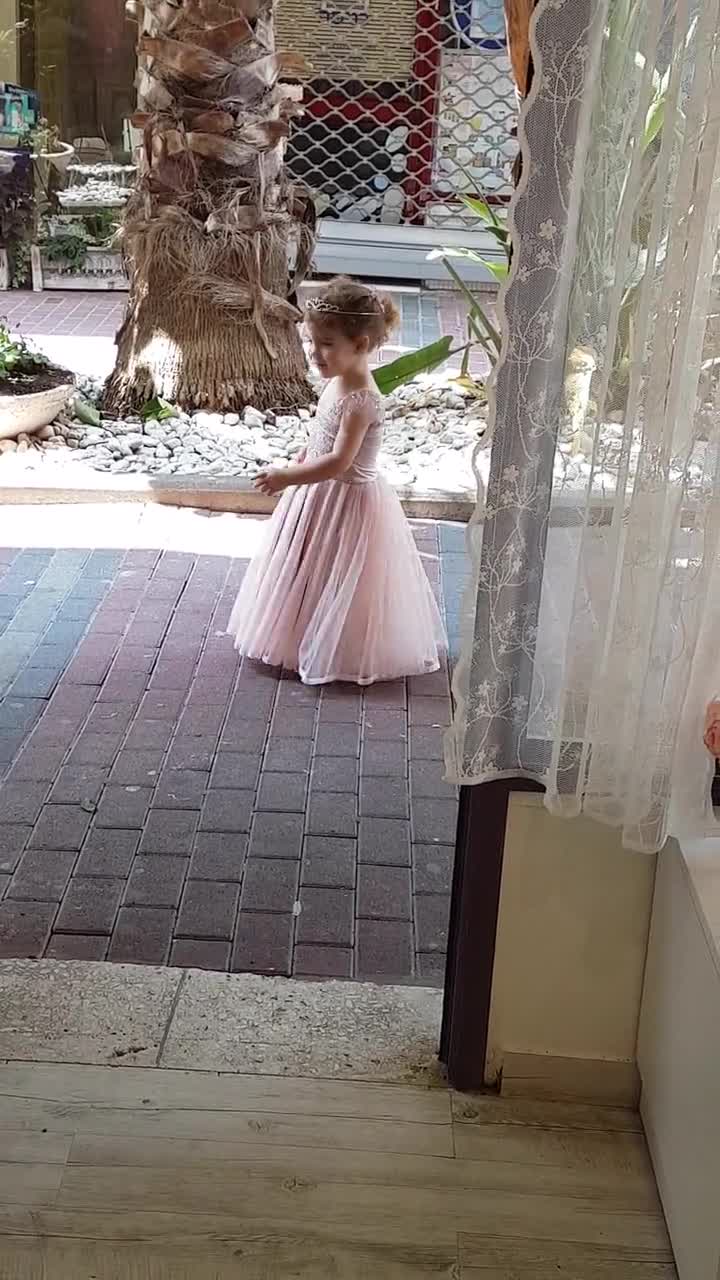 Dusty Pink Flower Girls Dress