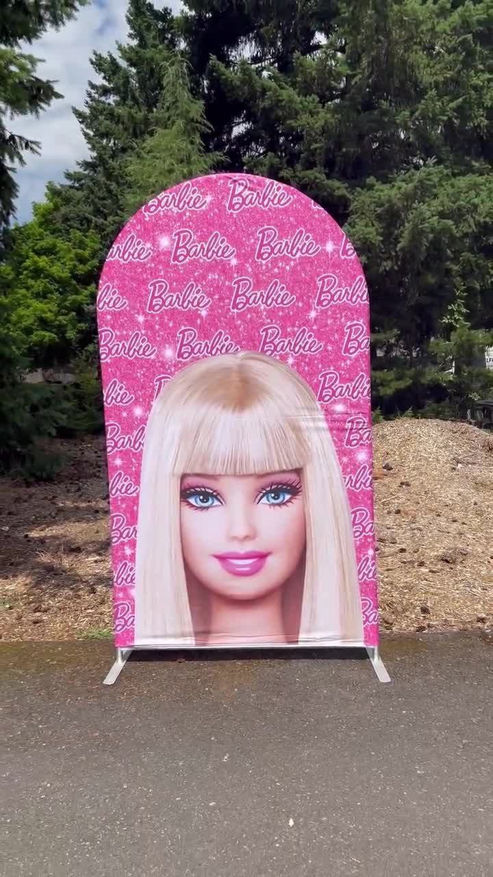 Barbie Backdrop party Decoration, Background Polyester Cover Pink, Party  Girl