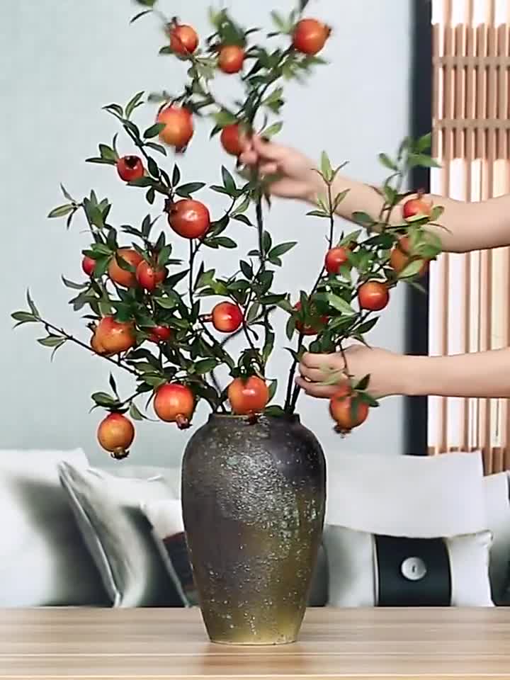 Artificial Pomegranate Branch Greenery Pick Fake Fruit Stem - Temu