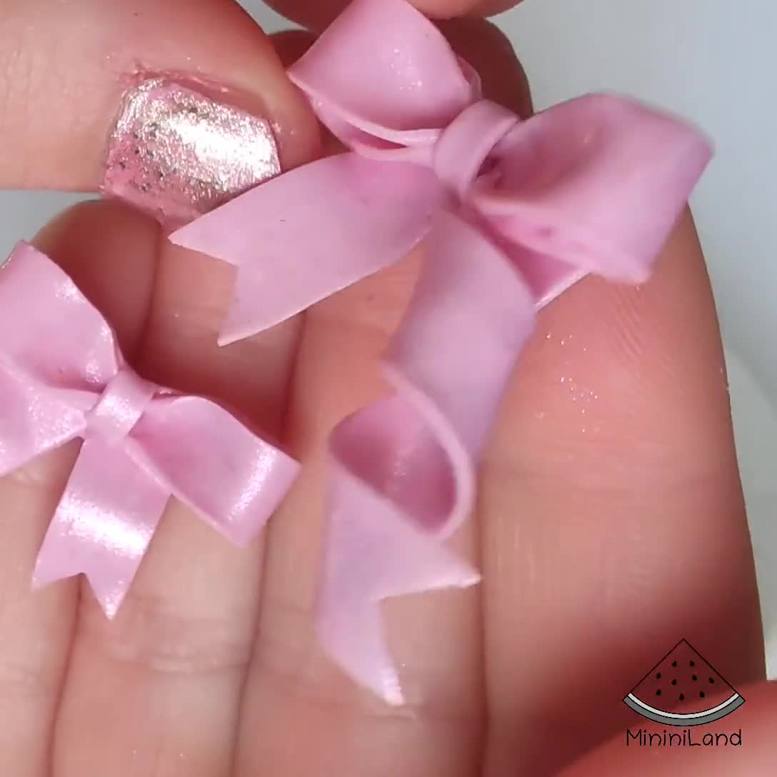 Pink Bow Earrings/ Bow Stud Earrings/ Gift for Her/ Ribbon