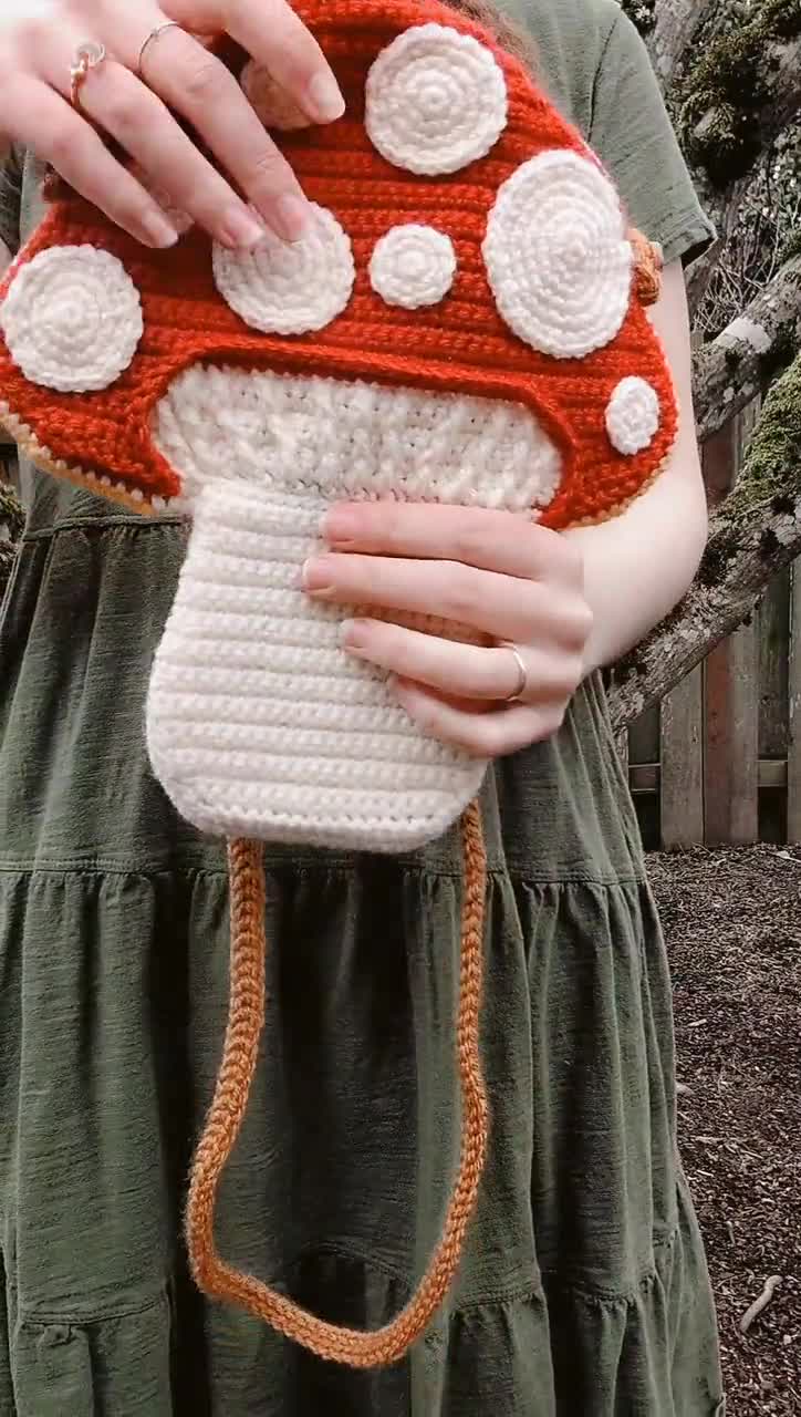 Kawaii Medium Crochet Bag Cute Heart Pattern For Shopping